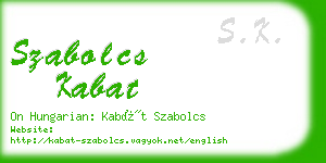 szabolcs kabat business card